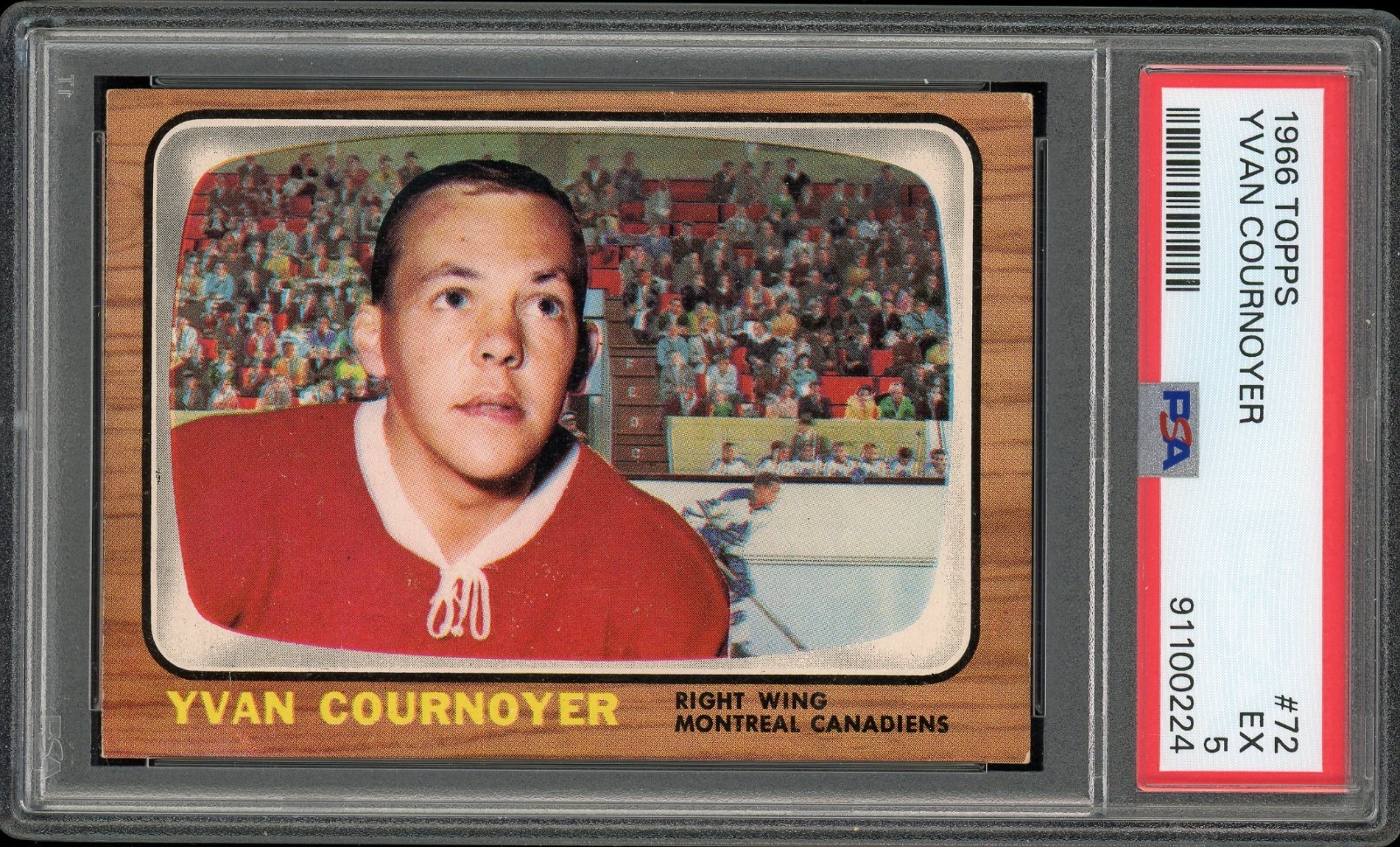 1966-67 Topps #72 Yvan Cournoyer Montreal Canadiens HOF PSA 5 - EX