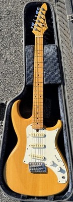 Early Aria Pro II RS Natural Ash Solid Body Electric Guitar w/Flamed Neck