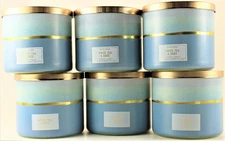 QTY 6 Bath & Body Works White Barn WHITE TEA & SAGE 3 Wick 14.5Oz Scented Candle