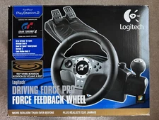 Logitech Driving Force Pro Force Steering Wheel PlayStation PS2 PC USB Open Box