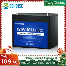 12V 100Ah Lithium Battery 4000+ Deep Cycle LiFePO4 BMS RV Solar Marine Off-Grid