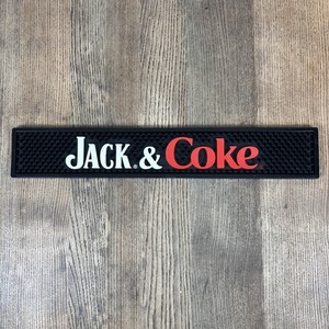 Jack & Coke Beer Bar Mat Runner Drink Coaster 20.5”x3.5” Man Cave