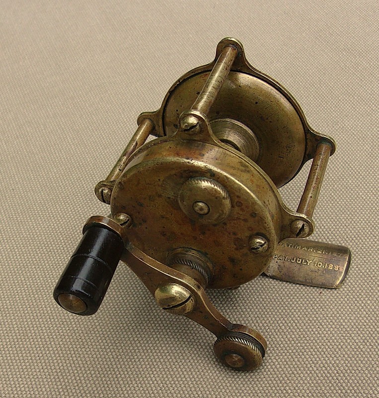 Antique Hendryx No 40 Brass Fishing Reel Pat.July 10.1888