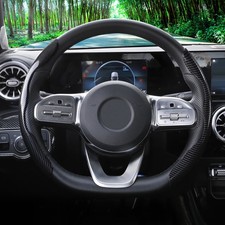 2pcs Universal Fit Carbon Fiber Steering Wheel Cover, Anti-Skid Steering Whee