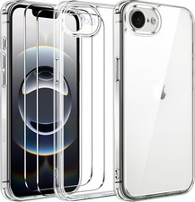 Case For iPhone 17e, Clear ARMOUR Shockproof Gel Phone Cover + Screen Protector