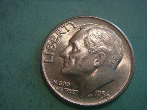 Beautiful 1956 D Roosevelt Dime Uncirculated Silver - UNC actual coin in photo