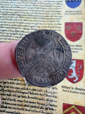 Charles I Silver Hammered Sixpence, S2810, Plume Mintmark, Plume Above Shield