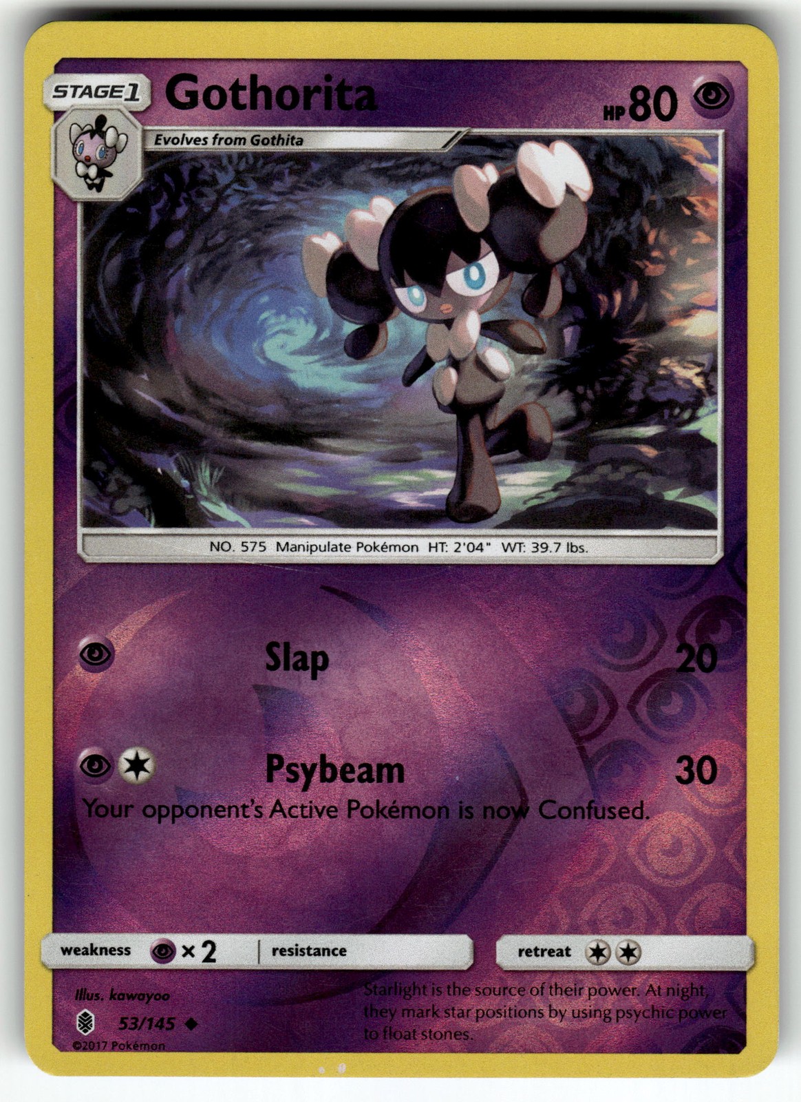Gothorita 53/145 SM - Guardians Rising LP Pokemon Card TCG
