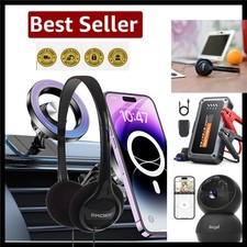 Lightweight Black Portable Headphones   On-Ear Design with Deep Bass