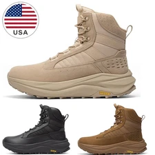 Men's Wide Toe Box Military Tactical Boots Barefoot Low Drop Motorcycle Boots