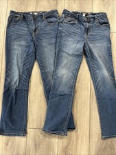 Cat  Jack Boys Straight Leg Jeans Size 16 Blue Stretch Denim Adjustable Waist