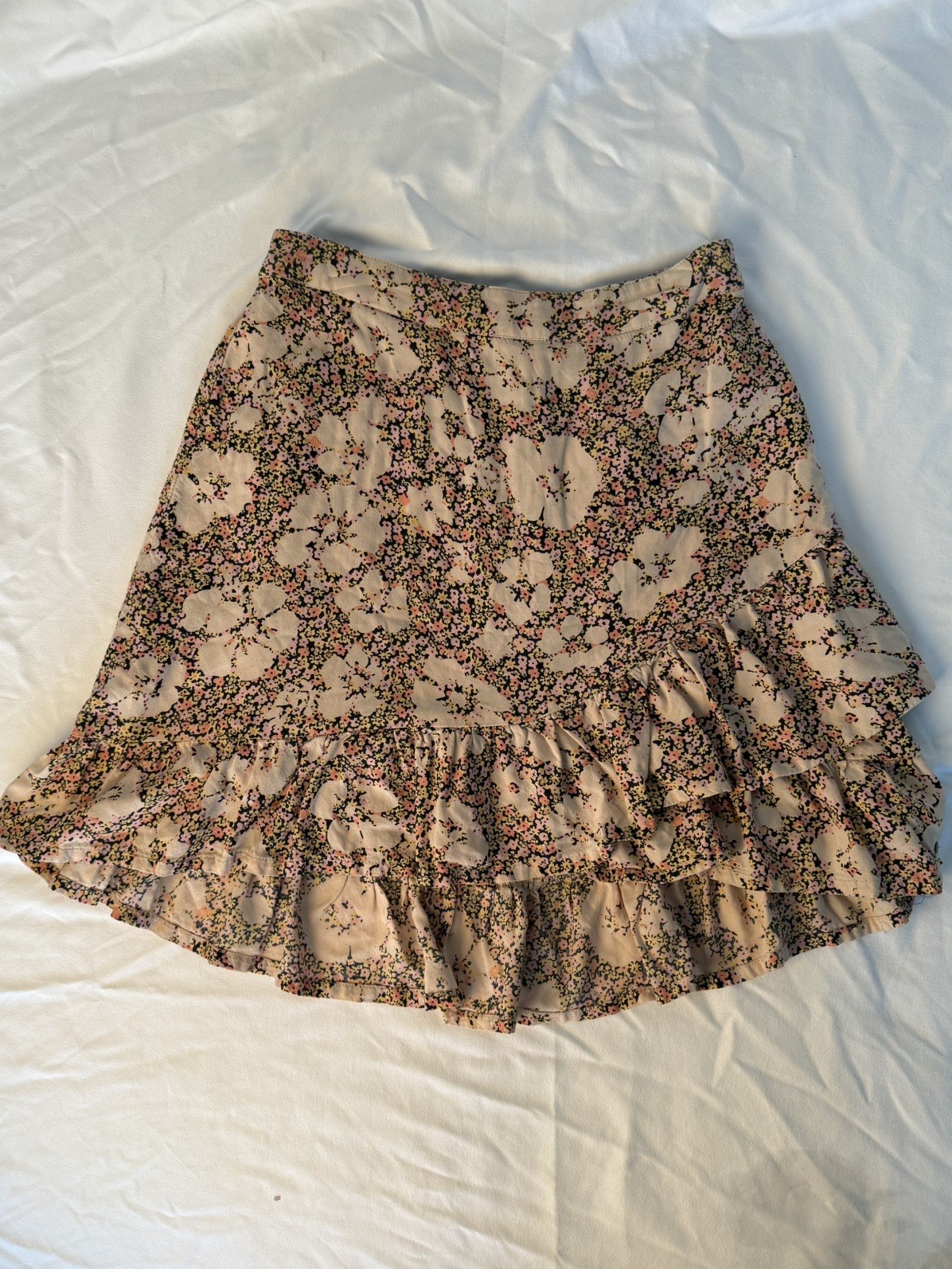 Roxy Face To Love floral mini skirt lightweight viscose and elastic waist summer