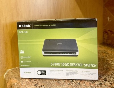 D-Link 5-Port Ethernet Switch DES-1105   Fast Network Expansion Plug & Play New