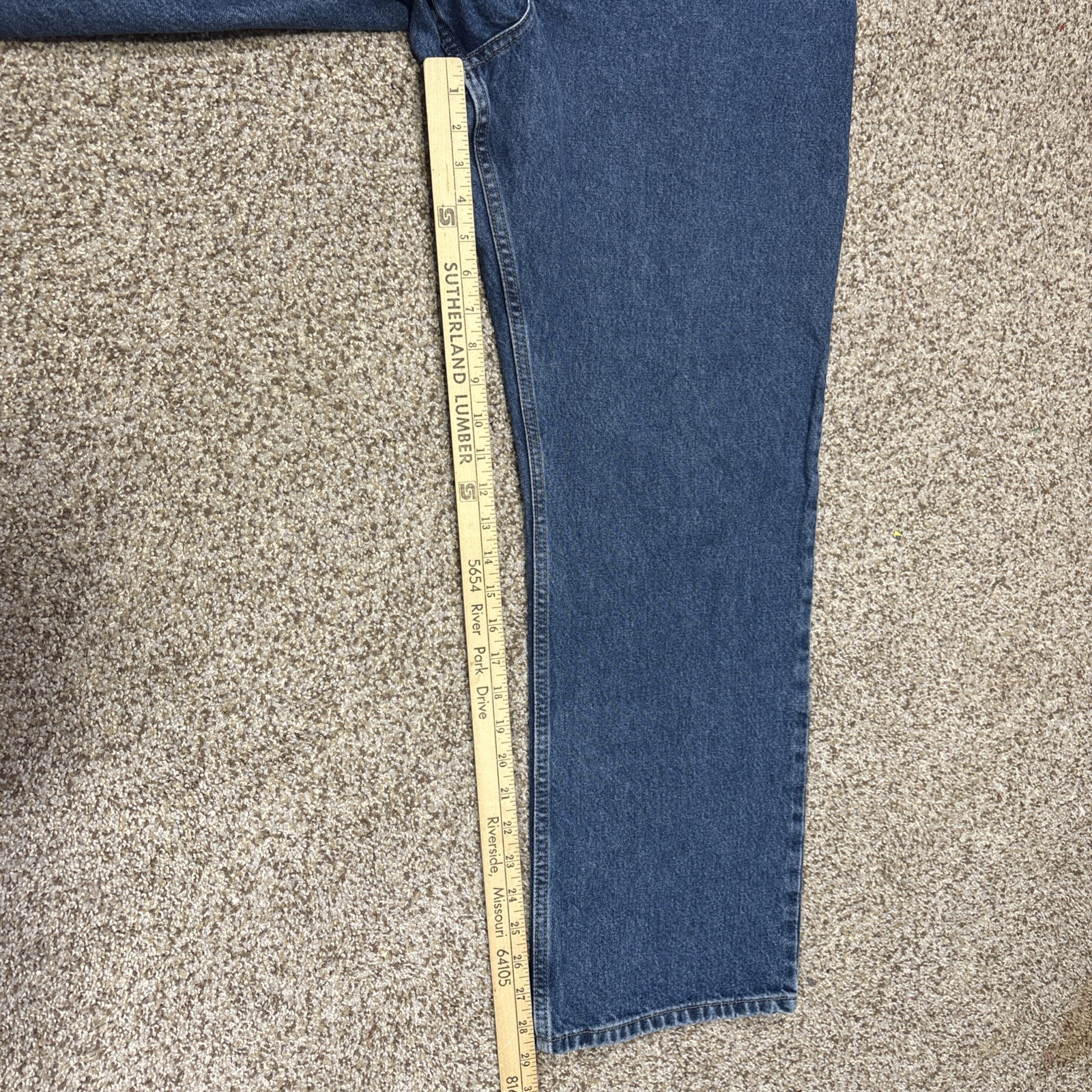 Eddie Bauer Jeans Men 40x30 Blue Denim Relaxed Fit Straight (40x29) - View 9