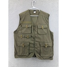 Chaleco de varios bolsillos Stone Creek para hombre XL verde oliva pesca caza utilitario
