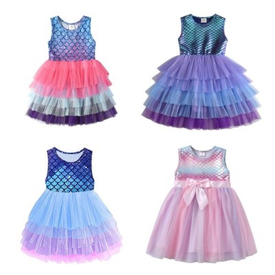 NEW Mermaid Girls Purple Sleeveless Tutu Dress 3-4 4-5 5-6 6-7 7-8
