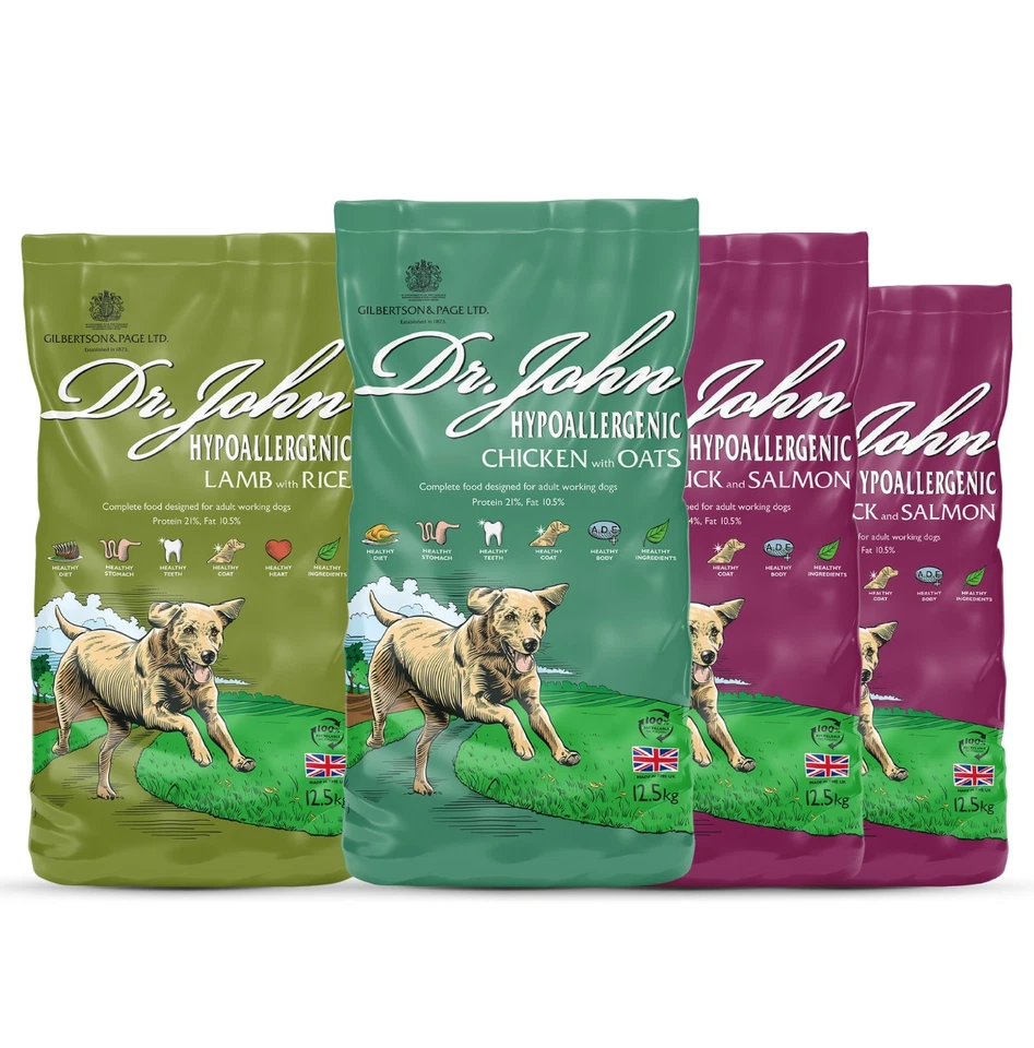 Dr John Hypoallergenic Variety pack - 4 pack = 12 KG in Total