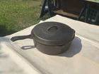 RARE Griswold Cast Iron Hammered Dutch Oven 8 w Lid #2028 Deep Skillet