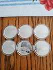 SIX 1 OZ. GOLD SILVER .999 FINE SILVER ROUNDS