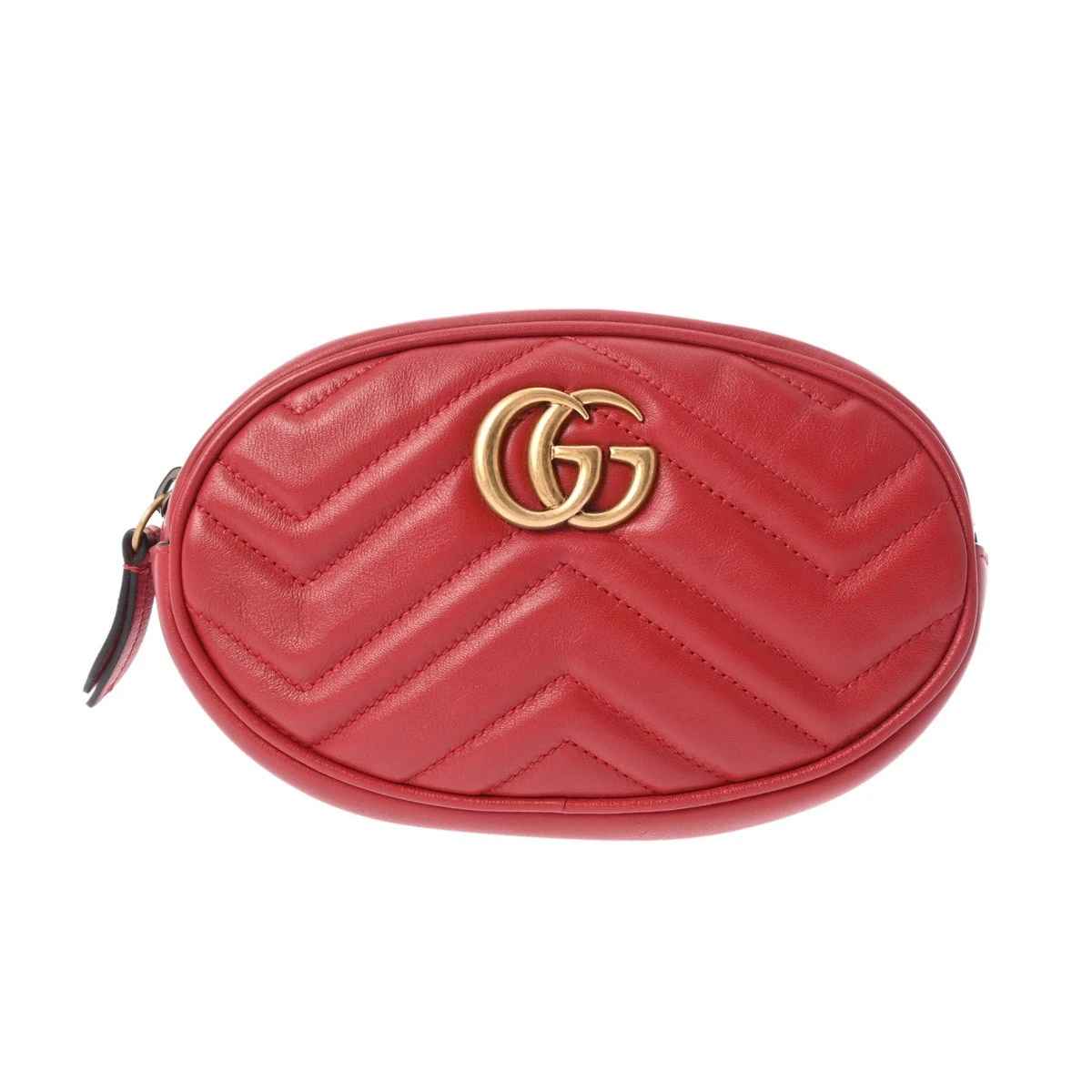 Sac ceinture GUCCI GG Marmont rouge 476434 sac bandoulière en cuir pour femme rang A utilisé pour