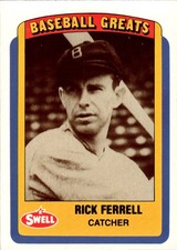 1990 Swell Baseball Greats #86 Rick Ferrell Boston Red Sox