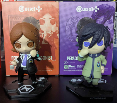 Persona 1 + 2 CUTIE1  figure Cutie1Plus protagonist + Tatsuya With Boxes