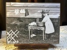 Victorian Little Girl,  Laundry Wash Day, Handcrafted Plaque / Sign