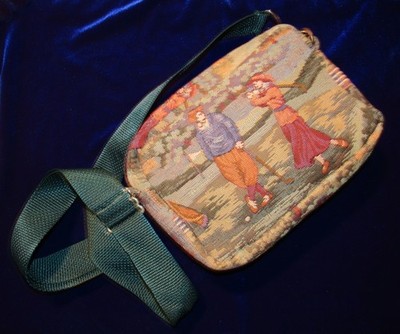 Holdings Fine Accessories Golf Theme Tapestry Crossbody Purse Vintage