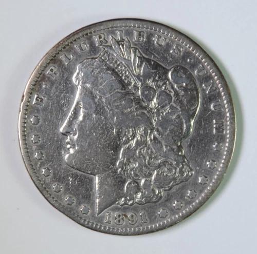 1891 CC Morgan Silver Dollar $1 Coin Key Date Carson City