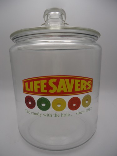 Original Vintage Life Savers Glass General Store Counter Jar - VERY RARE