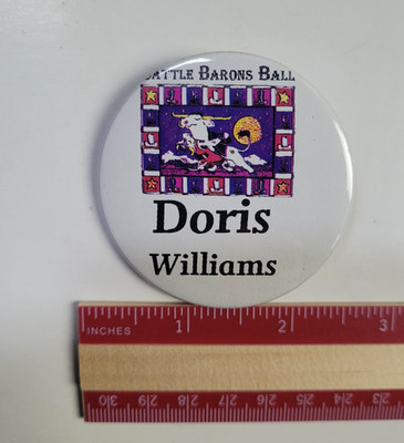 Vintage Cattle Barons Ball Doris Williams Pinback Button