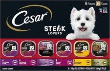 Cesar Adult Wet Dog Food Steak Lover's Variety Pack of 36 3.5 oz