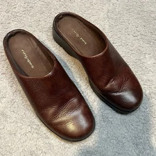 Easy Spirit Anti Gravity Clogs Womens Size 8.5 M Brown Leather Mules Slides