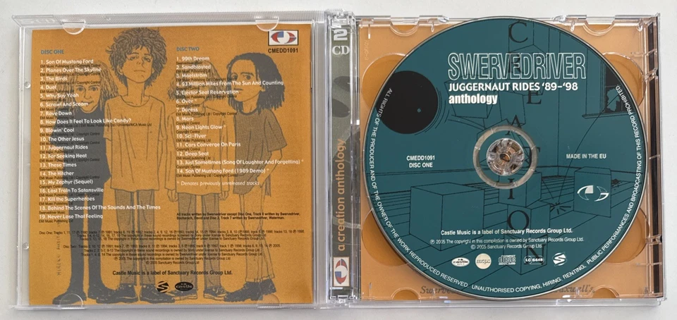 SWERVEDRIVER "Juggernaut Rides '89-'98" Rare 2005 33Trk 2CD "Rave Down, Duel" - image 3 of 4