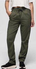 prAna Palisades Ripstop E-Waist Hiking Pants Women Small Green Organic Cotton