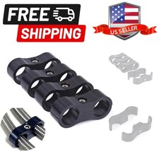 6an Hose Separator Clamp Aluminum Fuel Mounting Clamp Divider Fitting Adapter...