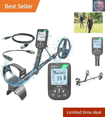 Nokta Simplex Lite Metal Detector with 9.5  Waterproof DD Search Coil, Vibrat...