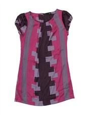 NEXT Womens Tunic Dress UK 10 Small Pink Geometric Polyester DB08