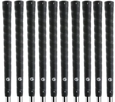 Grip One TPR Wrap Golf Grips Soft Tacky Standard 60 Round Black  Set of 10 New