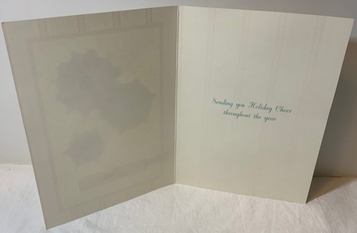 Anna Griffin Christmas Card Lot (4) UNUSED Layered Snowflakes Pastel Stripes - Picture 2 of 4