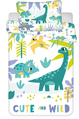 Tiere Dinosaurier Kleinkind Bettwäsche Set 2-teilig 100x135cm Kinderbettwäsche - Bild 2 von 5