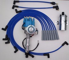 Pontiac 350 389 400 455 Blue Small Hei Distributor 45k Coil Spark Plug Wires