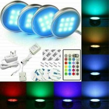 4PCS LED Under Cabinet Lighting Kitchen Counter Closet Puck Light Mains Plug In
