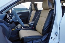 Blackbeige Leather-like Custom Made Front Seat Covers For Nissan Rogue 2013-17