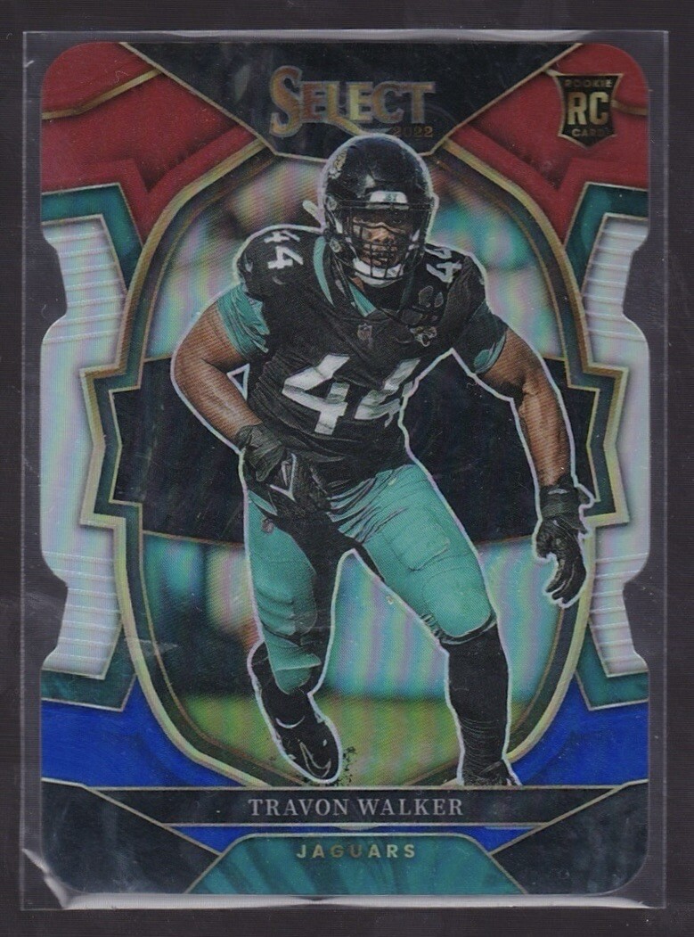 2022 Panini Select - Concourse Red & Blue Prizm Die-Cut #42 Travon Walker (RC)