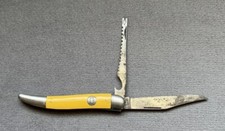 Imperial Knife Made In USA 1956-88 Fishing Fish Scaler Smooth Yellow Handles