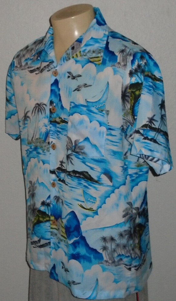 トップス Schott Aloha Shirt NEW YORK CITY S size Schott Vintage Aloha Shirt Navy M Rayon Unisex Very Good