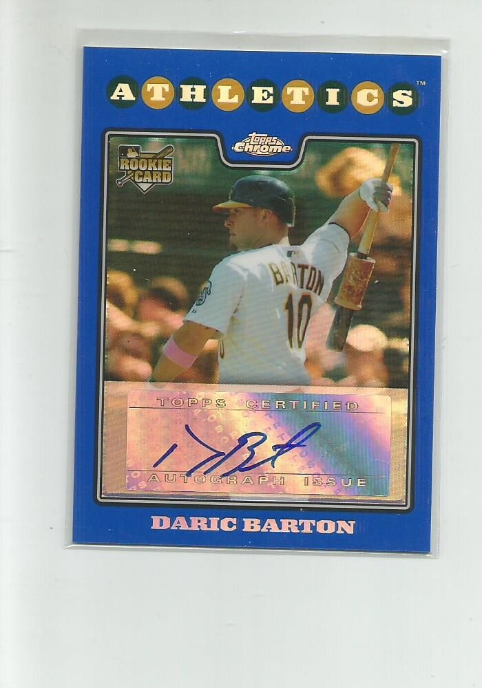 2008 Topps Chrome Blue Refractors #226 Daric Barton Auto 090/200