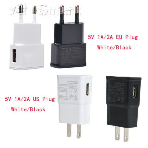 5V 1A/2A US/EU Plug 1 Port USB Wall Charger Travel Power Charging Adapter - Afbeelding 1 van 19