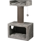 Premium Kratzbaum Kletterbaum Katzenbaum Sisal Katzenhöhle Holz Grau